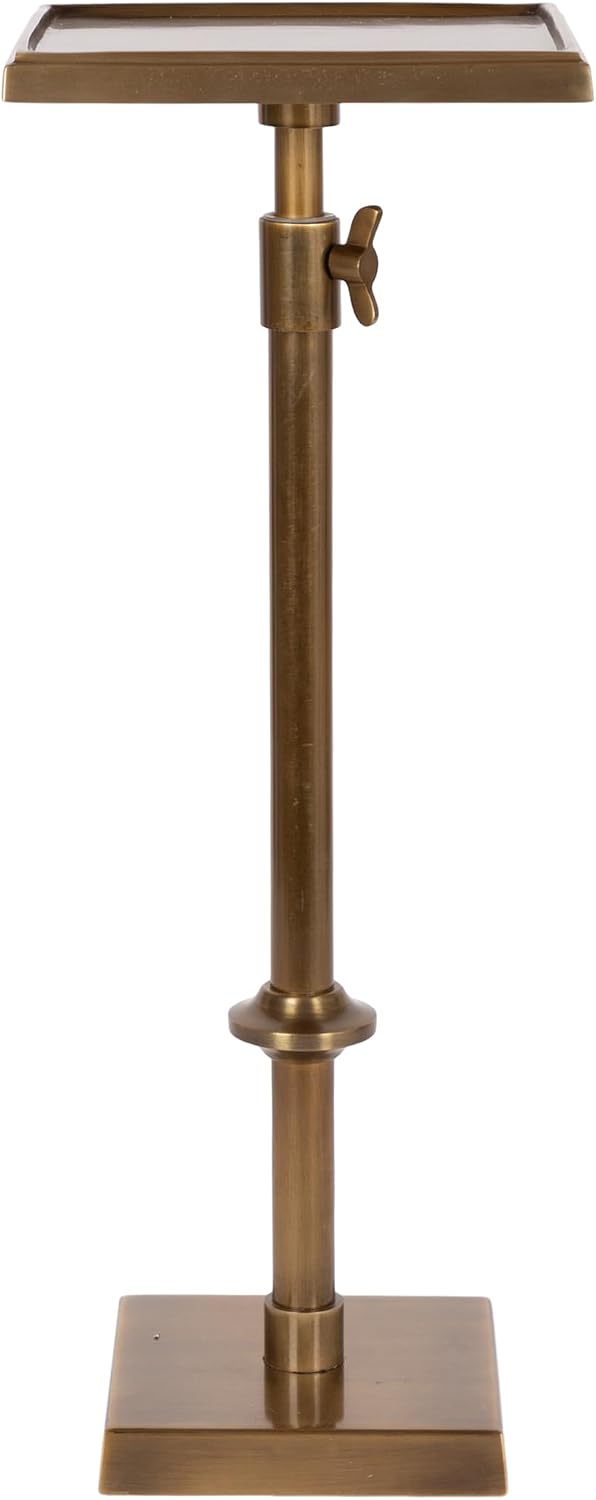 Kate and Laurel Engles Traditional Adjustable-Height Square Pedestal Drink Ta...