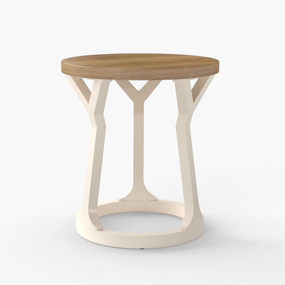 Kinfant Accent Side Table - Vintage Wood End Table Sofa Table with Bottom She...