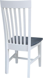 International Concepts Set of Two Tall Mission Chairs, White/Heather gray
