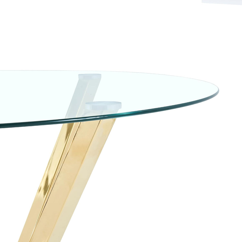 HomVent Round Dining Table, 45.2" Glass Dining Room Table for 4-6, Glass...