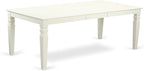 East West Furniture LGDA7-LWH-C 7 Piece Modern Dining Table Set Consist of a Rectangle Wooden Table with Butterfly Leaf and 6 Linen Fabric Dining Room Chairs, 42x84 Inch, Linen White