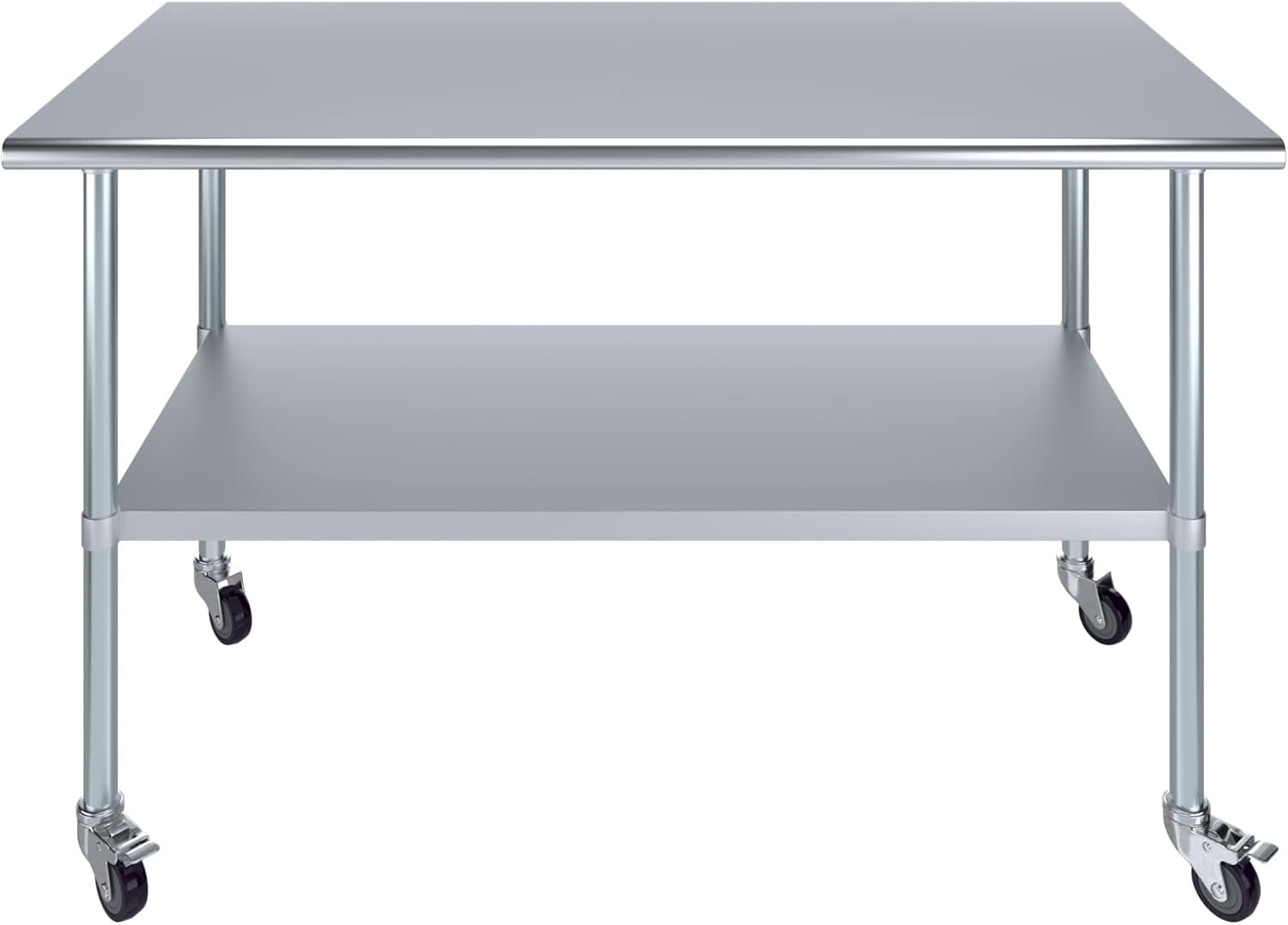 AmGood 60" Long x 30" Deep Stainless Steel Table with Casters