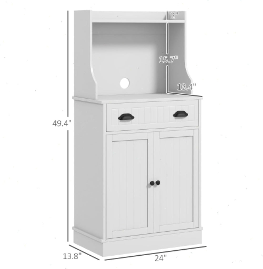 49" Kitchen Microwave Cabinet/Stand with Storage and Drawers, Pantry Sto...