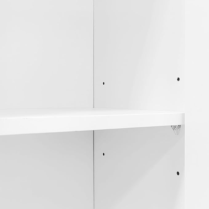 98.4" W Wall Unit Entertainment Center with Bookshelves for TVs up to 80", Modern TV Stand Media Console with Cabinets, Tempered Glass Doors for Living Room (White/T3)