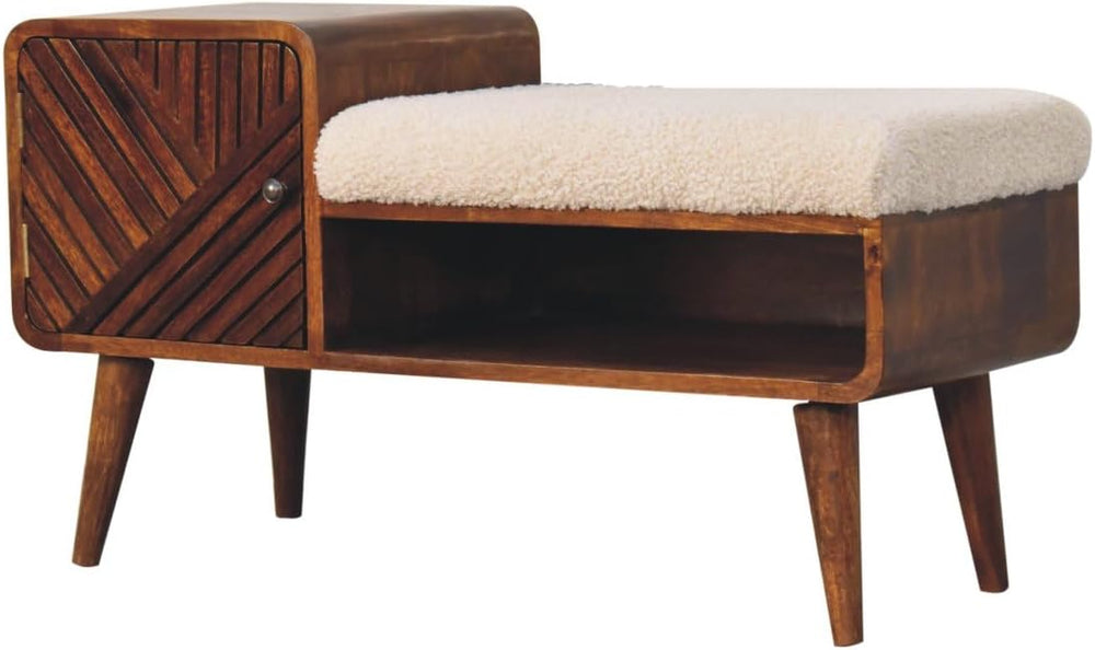 Furniture Solid Wood Boucle Carved Chestnut Telephone Table