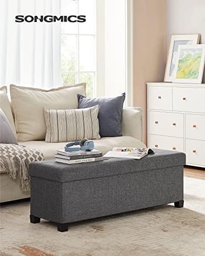 SONGMICS Storage Ottoman Bench, Foldable Foot Rest with Legs | End of Bed Ben...