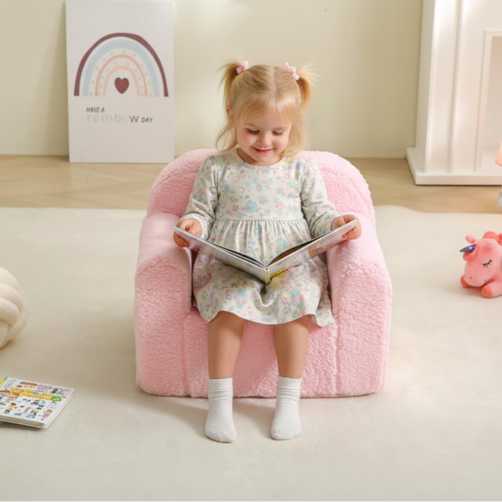 Kids Chair, Toddler Chair Comfy for Boys & Girls, Children Armchair, Pink