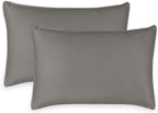 Queen Pillowcases by Pure Bamboo, Genuine 100% Organic Viscose Derived from Bamboo, Luxuriously Soft & Cooling, Double Stitching, Envelope Closure (2 Queen Pillowcases, Graphite)