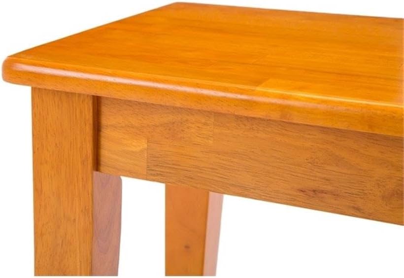 BOWERY HILL 44" Solid Rubberwood Dining Bench, Oak Finish, 18" Seat...