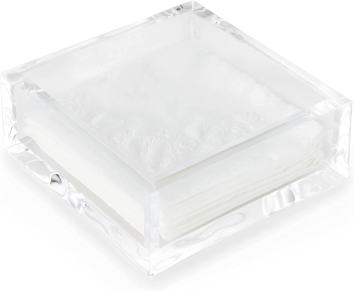 Huang Acrylic Clear Square Paper Napkin Holder | For Cocktails, Hosting, Picnics, Weddings, Parties | Long Lasting Premium Acrylic Construction