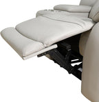 Electric Power Reclining Arm-Chair, Electric Genuine Breathing Leather Recliner Chair, Comfy Wide Lazy Top Grain Leather Chair with USB Port for Living Room (Grey, Single Chair)