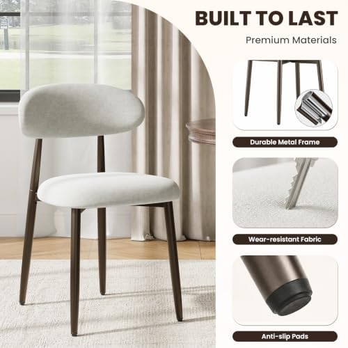 MALOL Dining Chairs Set of 2, Upholstered Kitchen & Dining Room Chairs wi...