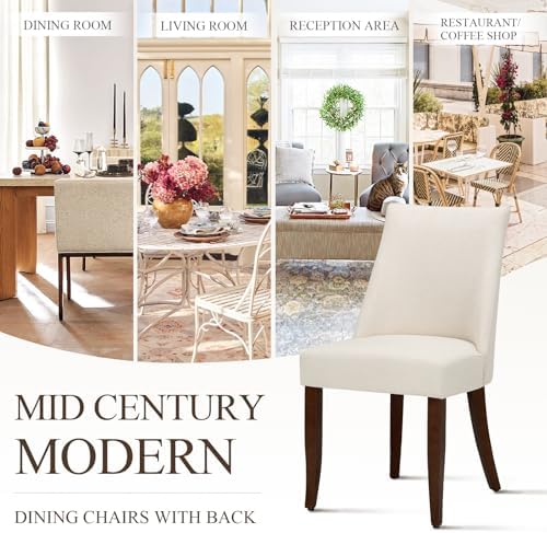 COLAMY Upholstered Modern Dining Room Chairs Set of 6, Beige