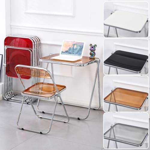 KAIHAOWIN Folding TV Tray Table Acrylic Foldable Table No Assembly Required T...