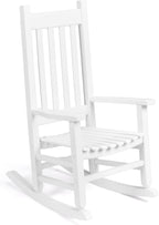 Bonnlo Kids Rocking Chair, Wooden Rocker with Classic Design, Solid Hardwood Construction, Indoor Nursery Furniture for Reading, Eating, Playing, Classroom and Bedroom (White)