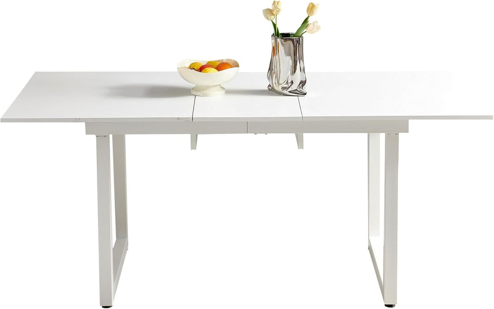 Extendable Dining Table for 4-6 People,70.86''Modern Space-Saving Kit...