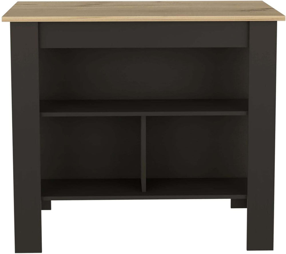Kitchen Island with 3 Storage Shelves and 4 Legs, Multicolor | Spacious kitch...