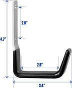 Heavy Duty Steel Garage Hooks,Garage Storage Utility Hooks,Anti-Slip Hanger, Tool Organizer,Steel Wall Mount Organizer, Garden Hose Hanger (Small-4PC)