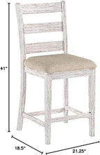 Signature Design by Ashley Skempton 24" Counter Height Upholstered Barstool, Set of 2, Antique White