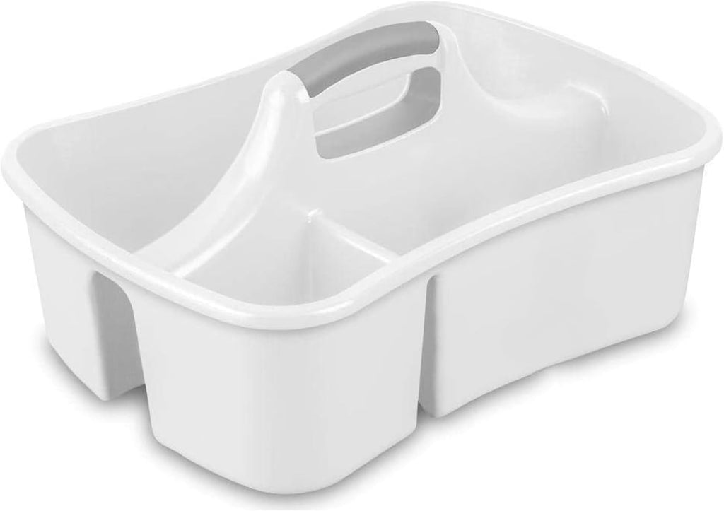 Extra Large 5 Gal Divided Cleaning Caddy Organizer with Handle - Cleaning Supplies for Housekeeping - Shower Caddy Portable - Shower Caddy Dorm - Cleaning Supplies Organizer - 17.75 x 13.25 x 7.75
