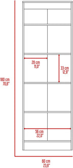 Multistorage Pantry Cabinet, 5 Shelves, Double Doors - Pearl