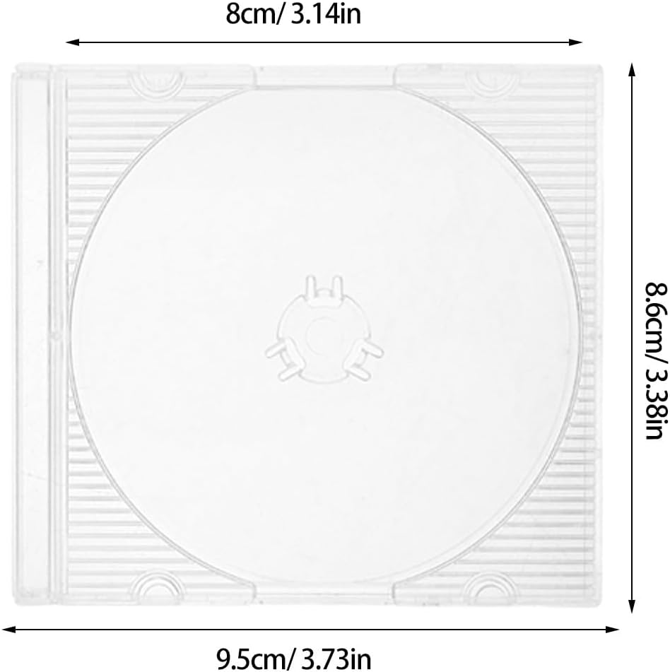 COLLBATH 10pcs Mini CD Jewel Case - Empty 8 cm/ 3 Inch Music CD Cases - Small Clear Disc Storage Box - Replacement Protective Organizer for Single Album