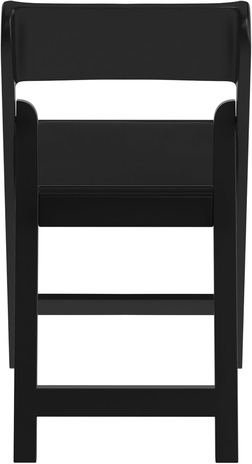 Flash Furniture Hercules Tucker Commercial Black Resin Folding Chair - Lightweight, Vinyl Padded Removable Seat, Indoor Outdoor Use, Event & Wedding Ready, Set of 4