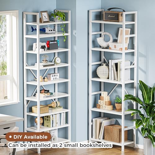 SUPERJARE Triple Bookshelf, Bookcase with 14 Open Display Shelves, Wide Book ...