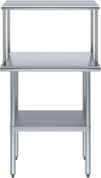 AmGood Stainless Steel Work Table with Wide Single Tier Overshelf | Metal Kitchen Prep Table & Shelving Combo (14" x 30" Work Table + 12" Overshelf), AMG-WT-1430+SOS-1230