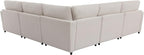 Merax 6-Seater Modern Large U-Shape Sectional Sofa, with Removable Ottomans for Living Room,Beige