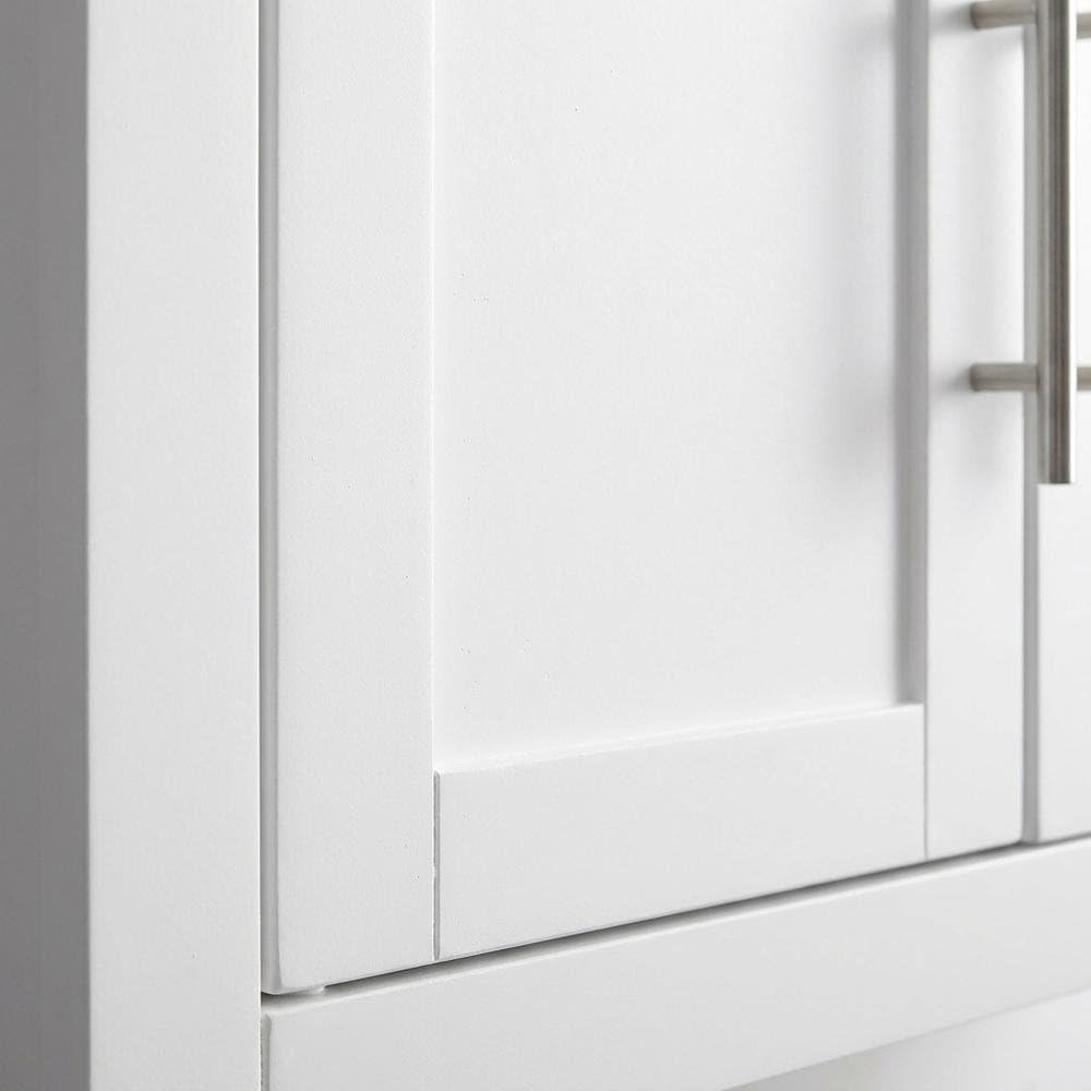 Furnifact White 2-Piece Wall Kitchen Cabinet Set, MDF Birch Veneer, Floating ...
