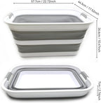 SAMMART 42L Collapsible Plastic Laundry Basket - Foldable Pop Up Storage Container/Organizer - Portable Washing Tub - Space Saving Hamper/Basket (Grey, 1)