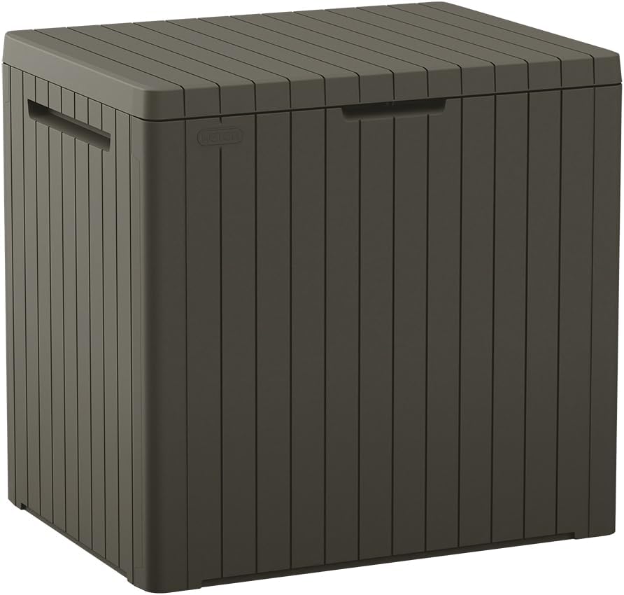 Keter City 30 Gal Outdoor Storage Box and Patio Side Table