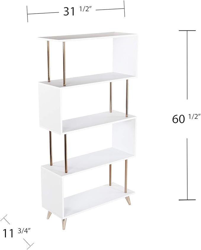 SEI Furniture Beckerman Bookcase, Gold (AMZ9753ZH)