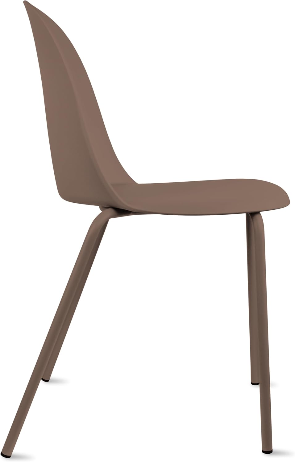 2xhome Set of 2 Modern Stackable Armless Dining Chairs | Plastic Shell Seat w...