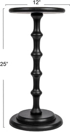 Creative Co-Op Ergo Pedestal Cocktail Side Table, Black