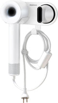 simpletome Hair Dryer Holder Wall Mount for All Magnetic High Speed Blow Dryer with Plug Cord Organizer Hook (ABS Plastic, White)
