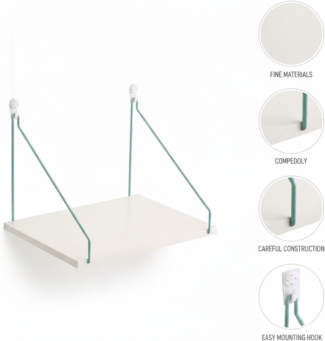 Maximize Vertical Space with Wall-Mounted Ladder Shelf, Paper-Based Composite Storage Unit for Bedroom or Living Area, White Finish (1 Piece)