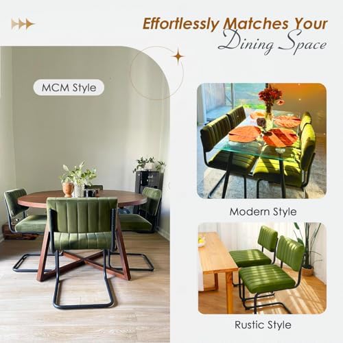 ONEVOG Mid Century Modern Dining Chairs Set of 2, Green Velvet Kitchen Chairs...