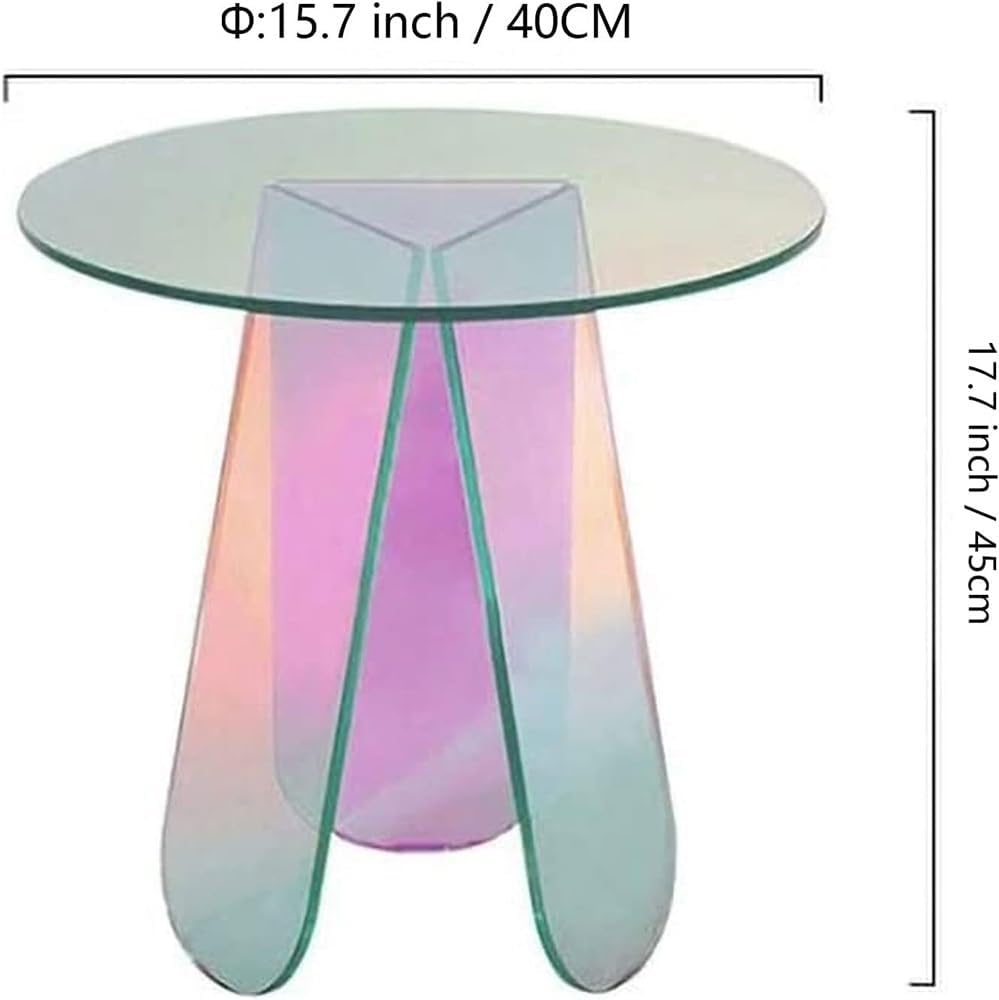 Acrylic End Table, Colorful Coffee Table, Modern Nightstand for Living Room, ...