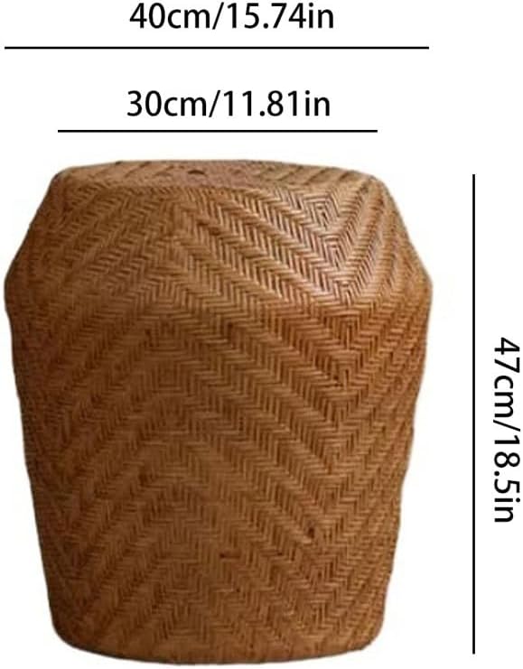 Couch Side Table Home Creative Rattan Drum Stool B& Living Room Sofa Side...