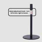 Adjustable Wig Head Stand – Matte Black Metal, 11" to 17.5" Height, Works with Foam or Canvas Heads, Nail Practice Hand & More. Sturdy Non-Slip Base, Easy to Set Up (Frosted Black)