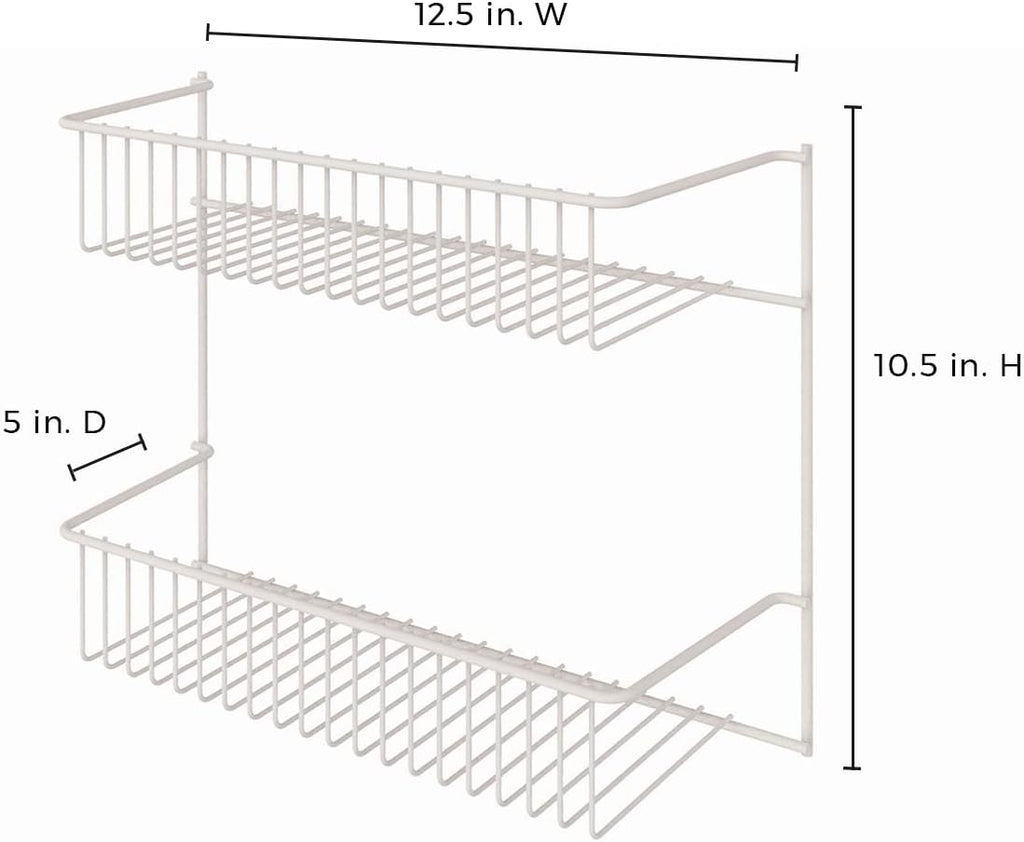 ClosetMaid 8002 2-Tier Wall Rack for Added Storage, 10.5-Inch H x 12.5-Inch W x 5-Inch D, White