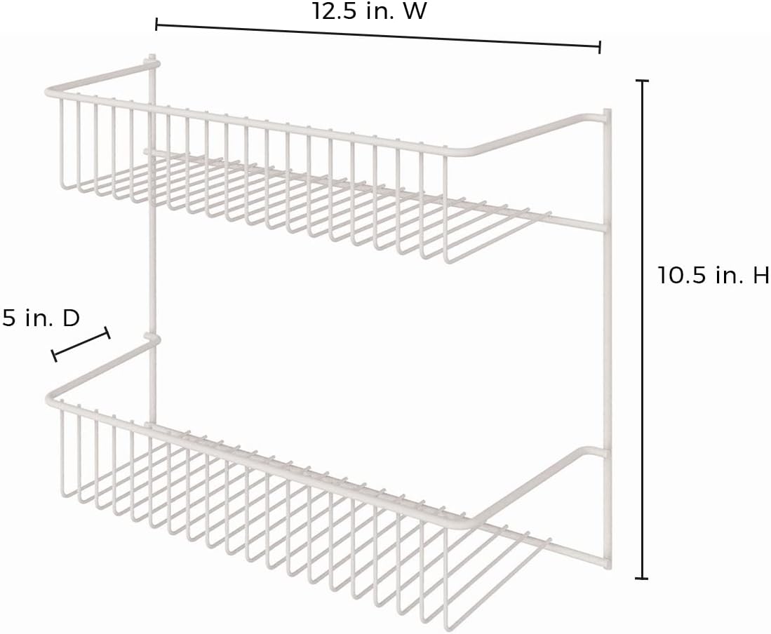 ClosetMaid 8002 2-Tier Wall Rack for Added Storage, 10.5-Inch H x 12.5-Inch W x 5-Inch D, White