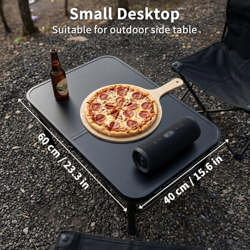 Small Camping Table 2Ft X 1.3Ft, Aluminum Portable Adjustable Table