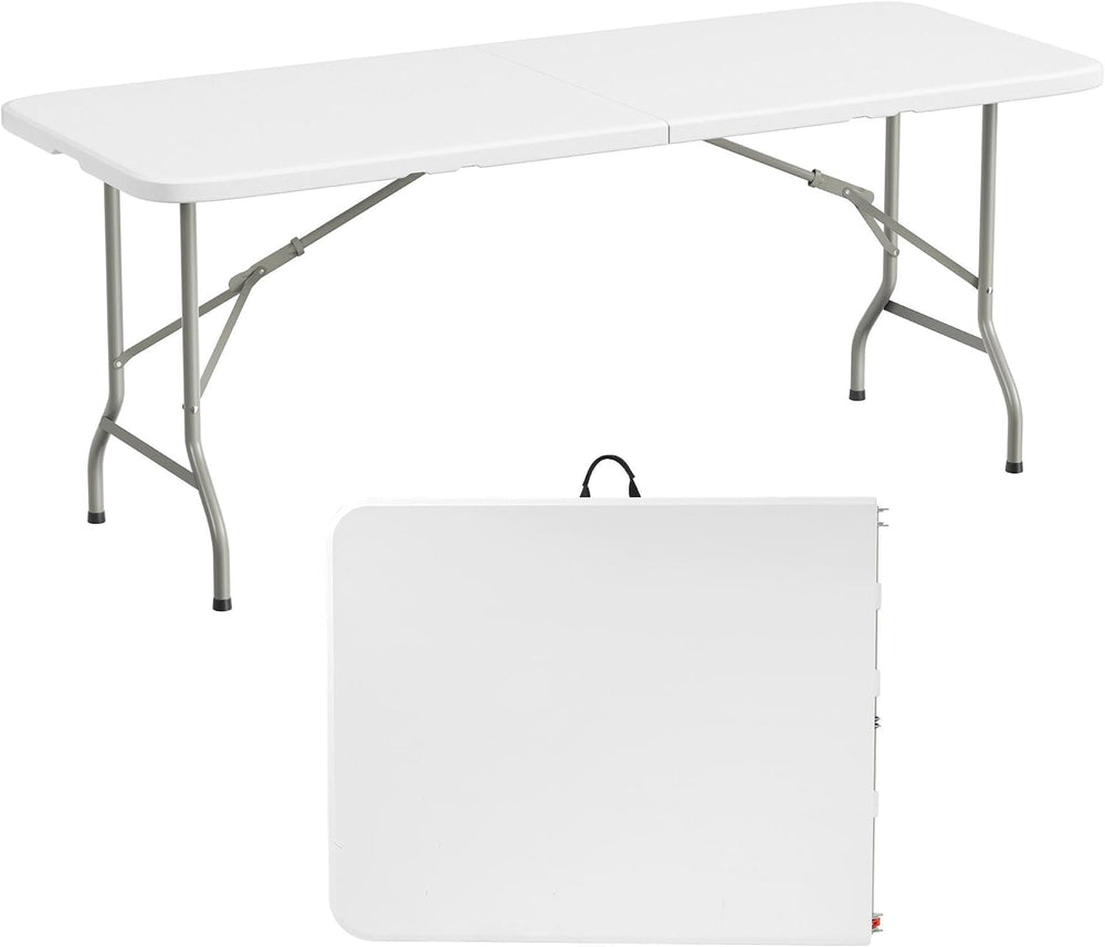 Elevon Folding Table, 6 Feet Heavy Duty Fold-in-Half Utility Table Indoor Out...