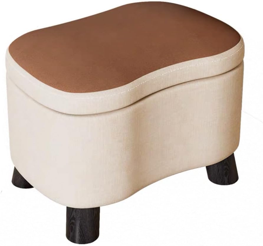 Storage Ottoman with Removable Cover,Soft Foot Rest Stool Upholstered Padded ...