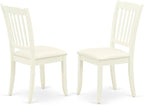 East West Furniture AMDA3-LWH-C 3 Piece Dining Table Set for Small Spaces Contains a Round Kitchen Table with Pedestal and 2 Linen Fabric Upholstered Chairs, 36x36 Inch, Linen White