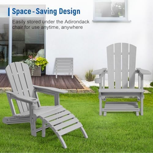 Adirondack Ottoman, All Weather Foot Rest for Adirondack Chair, HDPE Plastic ...