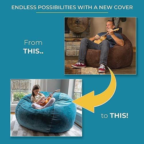CordaRoy's Queen Size Chenille Bean Bag Chair Cover (Bean Bag Sold Separa...